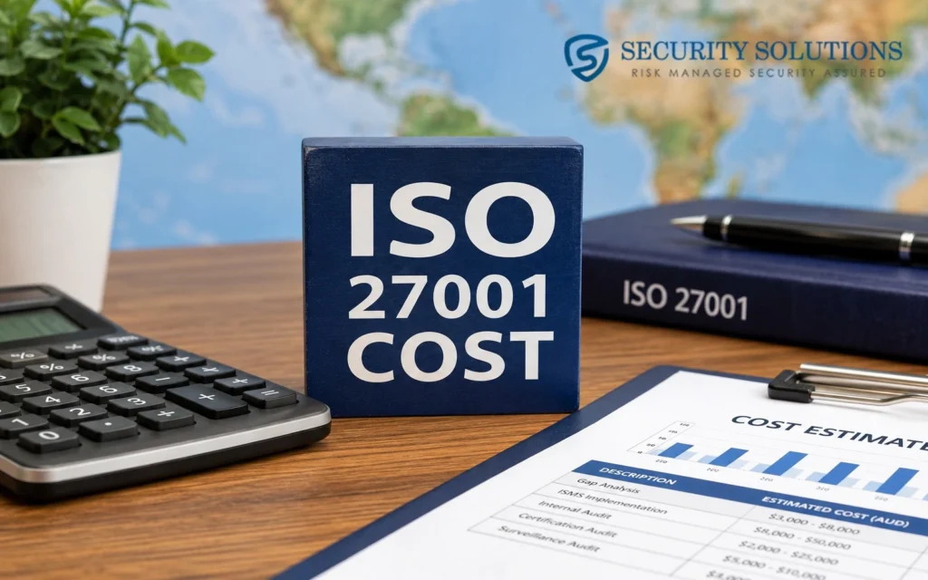 ISO 27001 Certification Cost guide showing audit, compliance, and certification expenses
