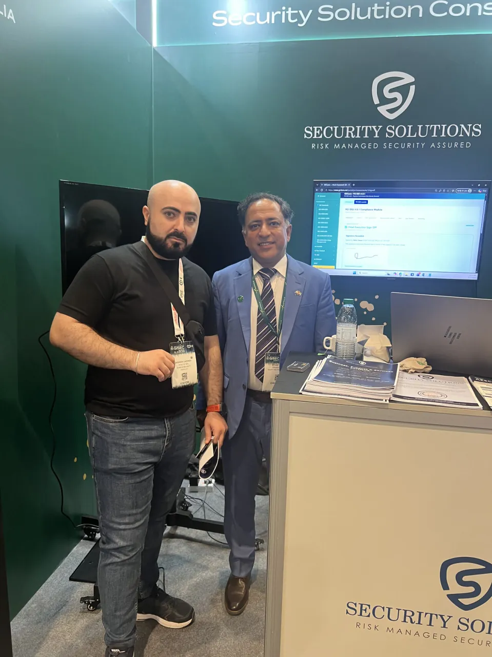 Meeting visitors at the Security Solution Consultants stand at GISEC Global 2026 in Dubai