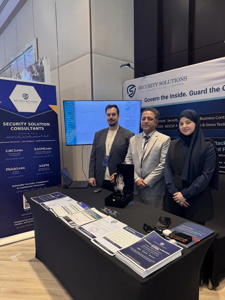 Security Solution Consultants silver sponsor stand at GPRC Summit 2026, Sofitel Dubai The Obelisk