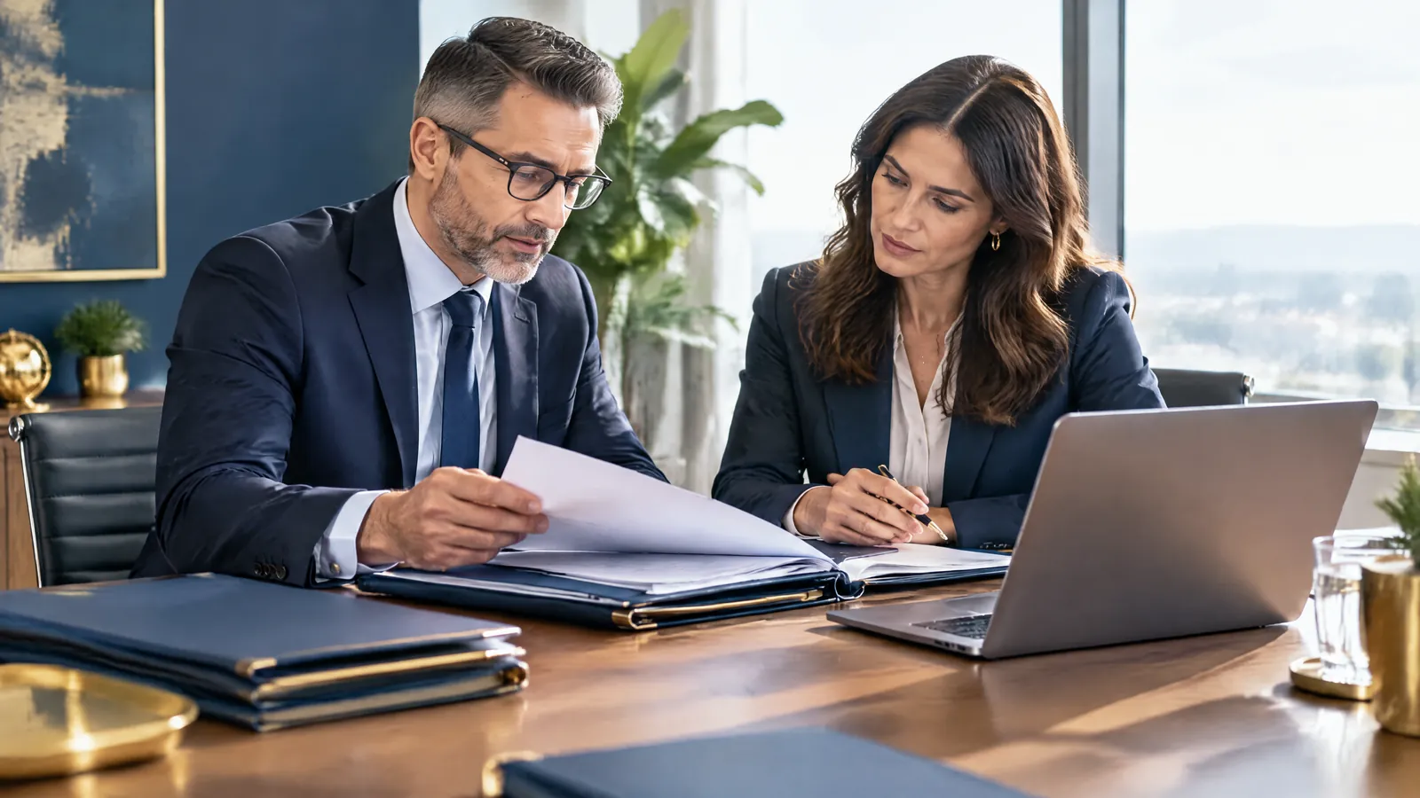 A certification auditor reviews ISO 27001 evidence with an information security manager.