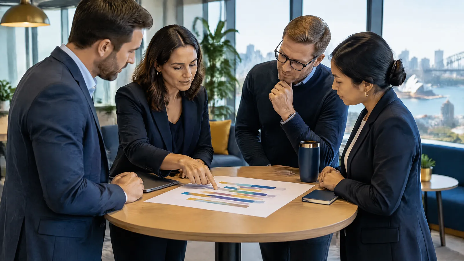 A leadership team discusses the internal effort and cost of an ISO 27001 project.